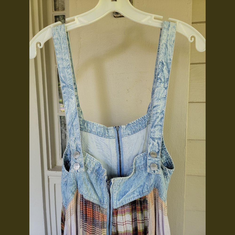 Free People Plaid Maxi Dress - Blue and Brown - Picture 13 of 16